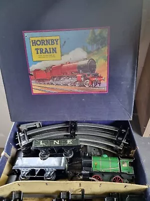 Vintage Hornby Train O Gauge Tin Plate Model Railway M1 Goods Set Boxed • £49.99