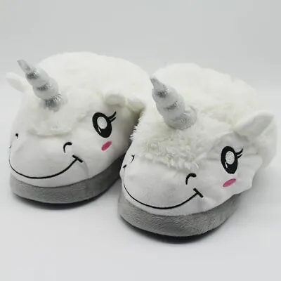 $35.19 • Buy Unicorn Slippers Nar Whale Winter Bedroom Horse Pony Plush Toy Novelty Soft Fur