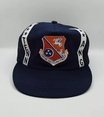 Vintage Air Force *134th Refueling Group* Mesh Snapback Adjustable Cap/Hat Blue • $12.99