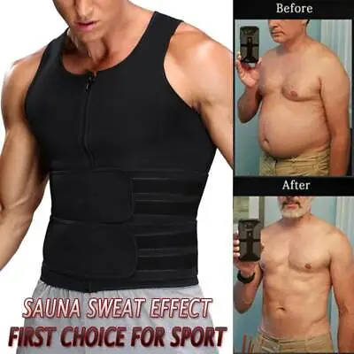 $12.99 • Buy Mens Sauna Sweat Waist Trainer Vest Body Shaper Corset Shapewear For Weight Loss