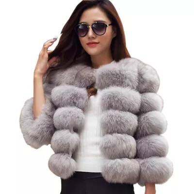 Mink Coats Women Winter Pink Faux Fur Coat Elegant Outerwear Fake Fur Jacket • $113.06