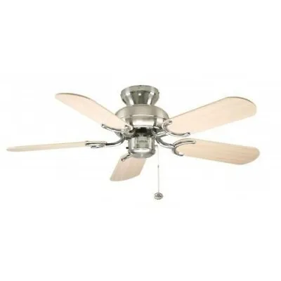 Fantasia 110255 Capri 36in Ceiling Fan Stainless Steel With Washed Oak Blades • £161.99