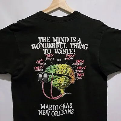 Vintage 90s BrainWaves Sportswear Brain Art Mardi Gras Rare T Shirt Size Large • $44.99