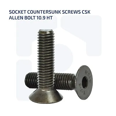 M3 High Tensile Socket Countersunk Screws 10.9 Ht Csk Hex Allen Key Bolts • £0.99