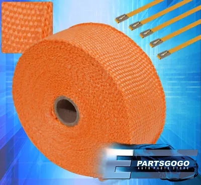 10M Header Engine High Temp Reducing Heat Fiberglass Heat Wrap Orange • $21.99