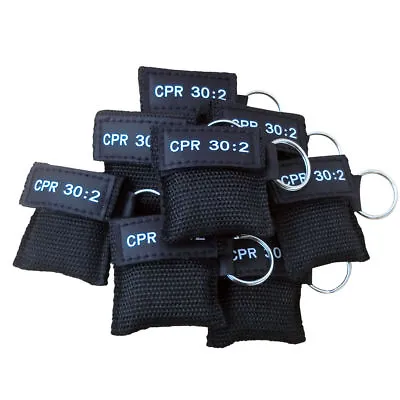 1 Pc CPR Face Mask Keychain CPR Face Shield Frist Aid 30:2 CPR Training Black • $2.86