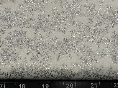 Tina Scrap 9”x21” Christmas Metallic Silver Star Snowflake Winter Cotton Fabric • $2.99