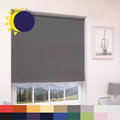 Blackout Roller Blind 100% Thermal Premium Blackout Lining Child Safe • £55.99