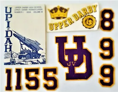 1958 LOT Vintage UPPER DARBY Pa HIGH SCHOOL Felt PATCHES DECALS  • $38.95