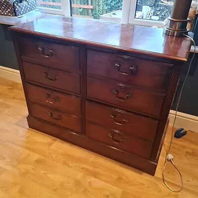 Mahogany Antique Reproduction Filing Cabinet 4 Drawers • £150
