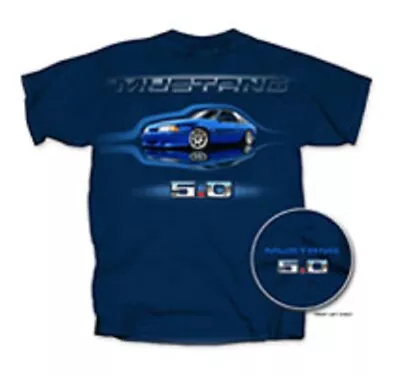 5.0 Fox Mustang Cotton Men's T Shirt Navy Blue New • $24.95