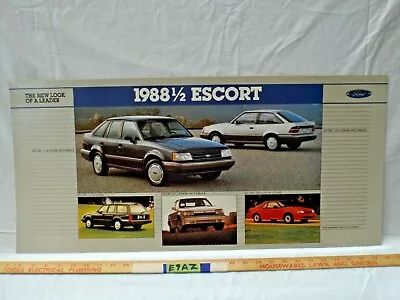 Dealer Showroom Sign/Promotional Poster 1988 Ford Escort GT EXP Station Wagon 88 • $199.99