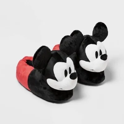 Disney Retro 100 Mens Mickey Mouse Slippers Kids Large Women’s 5/6 • £37.99