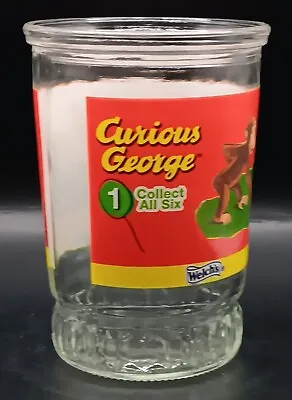 Curious George Collector Drinking Glass Welch's Jelly Jar Glass #1 • $14.99