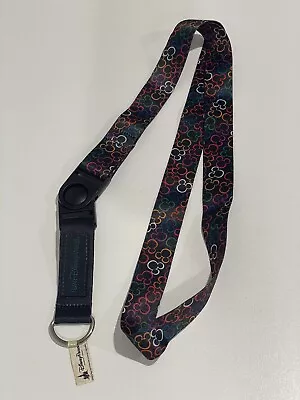 Walt Disney World Mickey Mouse Black/Multicolored Lanyard Detachable - NWT • $9.95