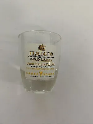 Haigs Scotch Whisky Gold Label Shot Glass Vintage Collectible • £10