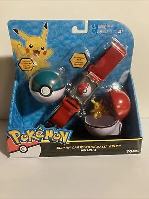 $20 • Buy Pokémon Clip And Carry Poké Ball Adjustable Belt With 2 Inch Pikachu Figure-NEW