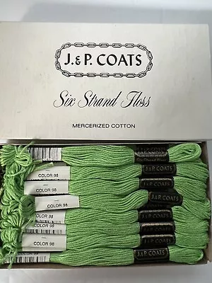J&P Coats Embroidery Floss #98 Fern Green  Box Of 24 New • $7.99