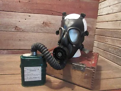 Vintage Gas Mask With Filter Military Field Gear Chemical Biological • $119.99