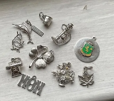 Vintage Sterling And Plated Charm LOT LOADED LOOK NOVELTY • $17.74