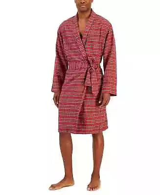 Club Room Men's Plaid Flannel Robe Red Combo Size L/XL • $13.99