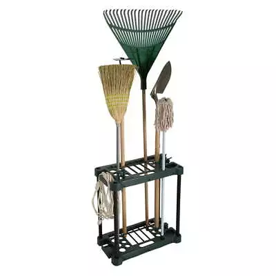 Garage Tool Rack Organizer Broom Mop Holder Garden Utility Storage Stand 30 Slot • $24.20