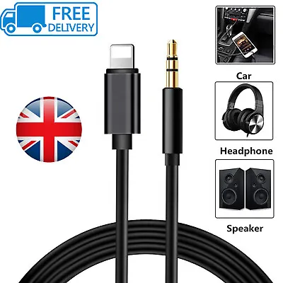 3.5mm Jack AUX Adapter Cable Cord To Car Audio For IPhone 7 8 X XS 11 12 13 14 • £3.79