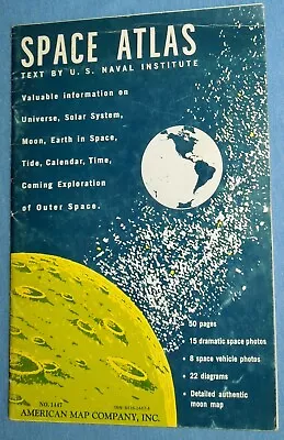 Vintage 1960's Space Atlas Booklet US Naval Institute...Great Space Concept Art • $14.99