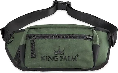 KingPalm | Canvas Crossbody Pouch | Durable Fanny Pack | Green | 14 X 5 Inch • $19.99