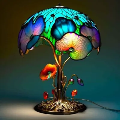 £30.88 • Buy Plant Series Stained Glass Table Lamp Desk Lamps Bedside Lamp Night Light