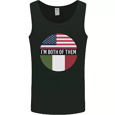 USA And Italian Heritage Italy American Flag Mens Vest Tank Top • £10.49