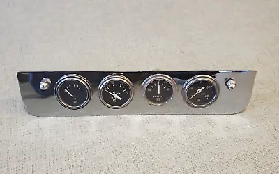 Vtg Stewaryt Warner Gauges W Chrome Panel Fuel Vac Amp Oil Pressure SCTA TROG • $199