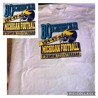 Michigan Football Bo Schembechler Big Ten Champs 1989  Oneita Power T-Shirt XL • $40