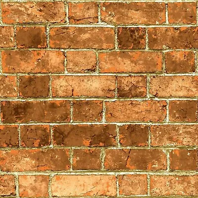 Rustic Urban Red Brick Effect House Realistic Mural Feature Wallpaper 3D • £8.09