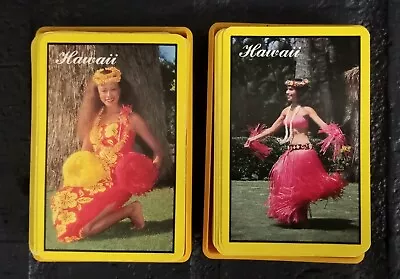 Lot Of 2 Vintage Hawaii Hula Girl Playing Card Decks • $16.84