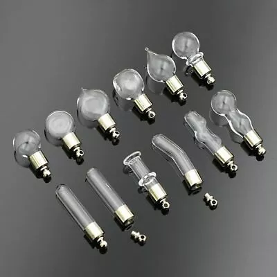 10 Pcs Screw Cap Glass Vial Pendant Miniature Wishing Bottle Clear Oil Charm Diy • $19.79