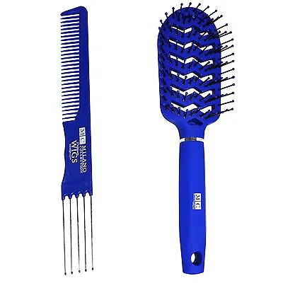 MILANO COLLECTION Professional Hair Wig Styling Comb & Brush Set - Alopecia Blue • $14.99
