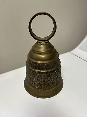 Vintage Solid Brass Bell    VOCEM-MEAM-A-OVIME-TANGIT  8.5” • $19.99