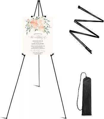 63'' Folding Easel Stand For Weddings Signs & Posters Black • $13.99