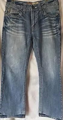 Big Star Pioneer 32R Boot Men’s Jeans Distressed Thick Stitch Medium Wash 32/32 • $30