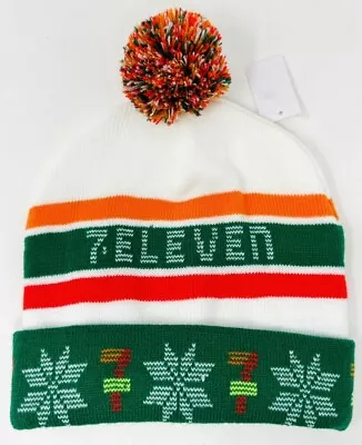 New 2023 7-Eleven Christmas Winter Cap Beanie Hat White Green Red Orange • $15.96