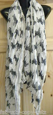 Large Animal Zebra Print Ladies Fashion Scarf Shawl Sarong Uk Seller  • £4.95