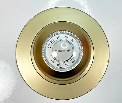 Vintage Honeywell Gold T87F 1867 Round Heating Cooling Thermostat • $39.90