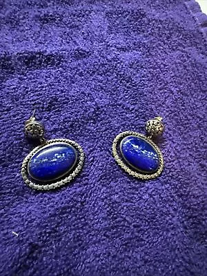 Beautiful Lapis Lazuli And Sterling Silver Earrings • $22
