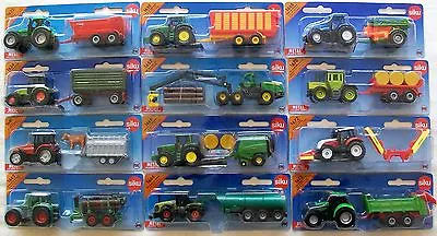 £9.99 • Buy SIKU Blister Carded MINIATURE Farm TRACTORS + TRAILERS Or ACCESSORIES