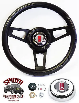 1969-1989 Oldsmobile Steering Wheel 13 3/4   BLACK SPOKE • $159.95