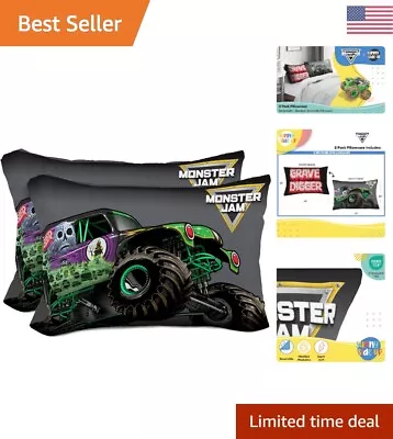 Double Sided Pillow Covers - Monster Truck Bedding - Standard Size - Set Of 2 • $23.99