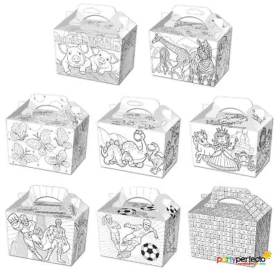 10 Colour In Party Boxes - Choose From 8 Designs - Lunch Meal Gift Bag Childrens • $4.96