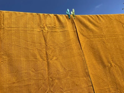 £29.99 • Buy Vintage 70's Orange Curtains Soft Material D 78  W44 