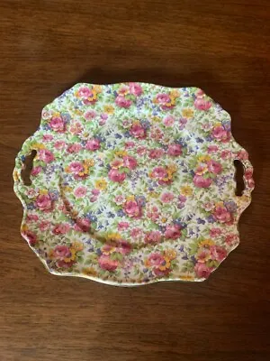 Royal Winton Porcelain Summertime Chintz Floral Vintage 11  Cake Plate • $149.99